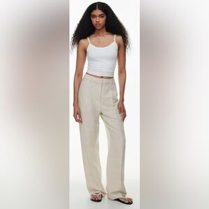 Aritzia Effortless Pant Linen in Natural Ecru